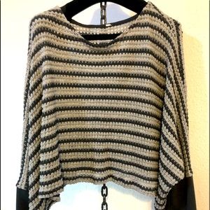 Double Grey Horizontal stripped cropped  top